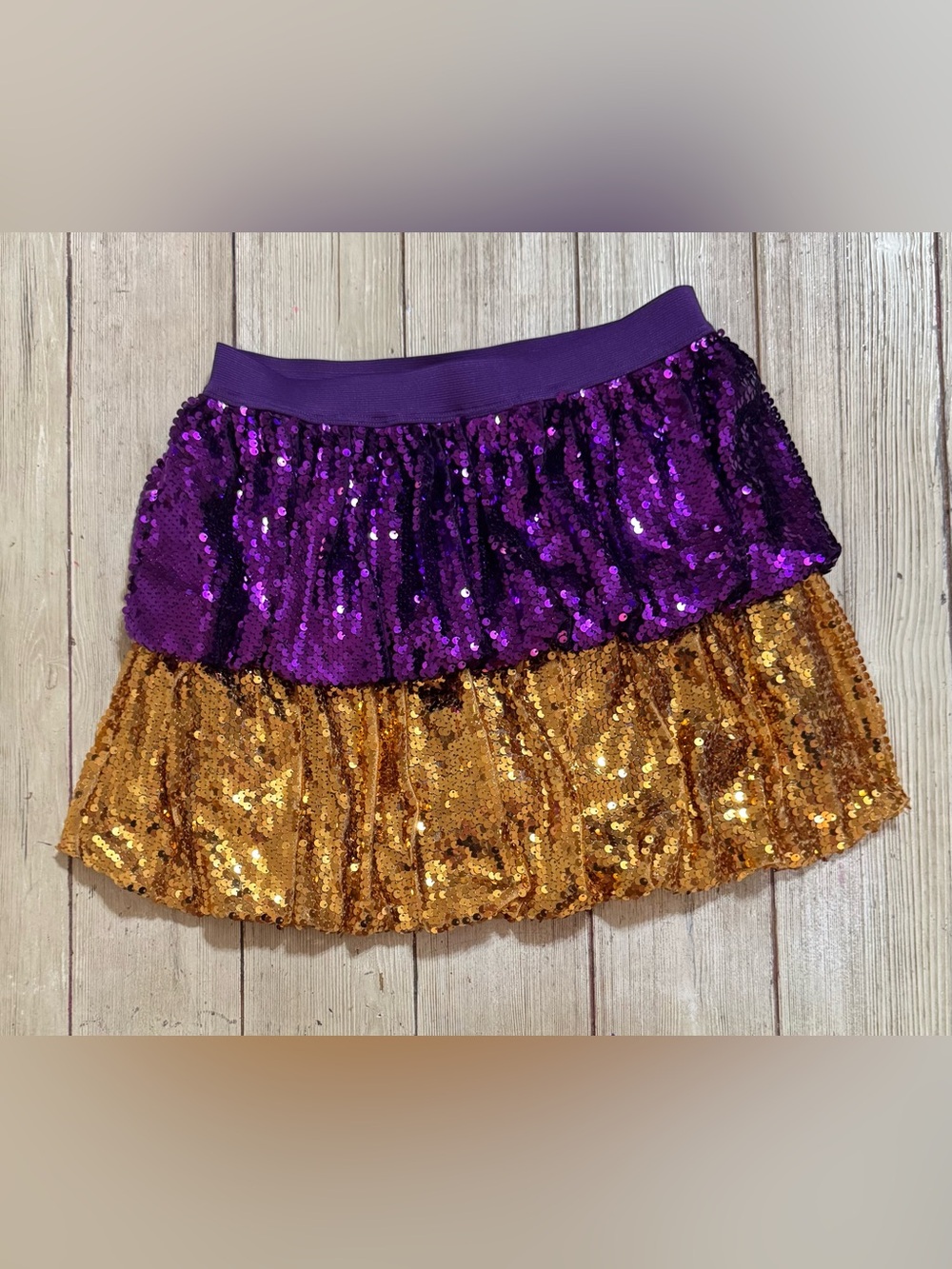 TCEC boutique purple & gold sequin skirt Women’s Small LSU Mardi Gras